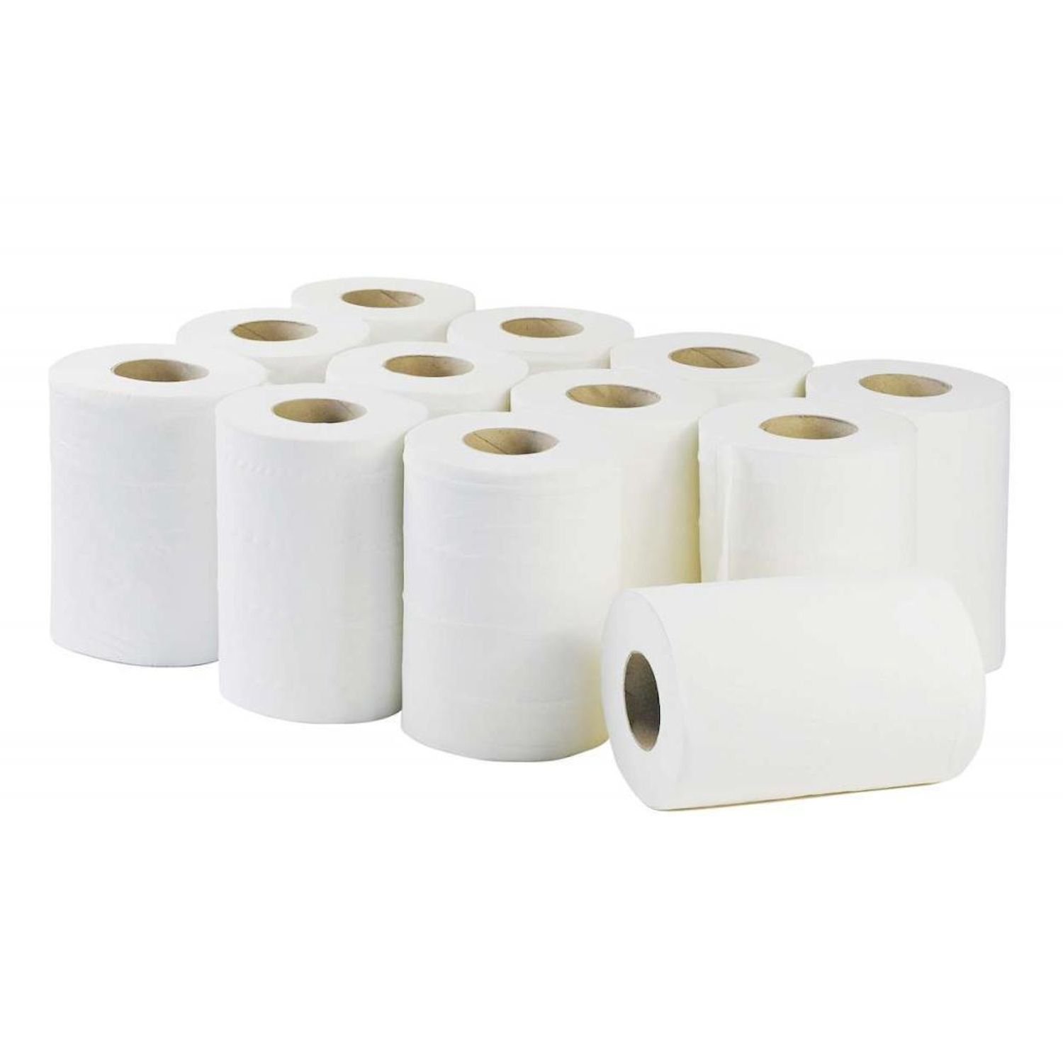 Deli Supplies 12 x White 2Ply Mini Centre Feed 60M Rolls Smooth