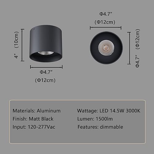 Miniatura 6 de Lámpara de techo, moderna lámpara de techo empotrada LED regulable de 5 pulgadas, lámpara de techo cuadrada para vestíbulo, armario, pasillo,