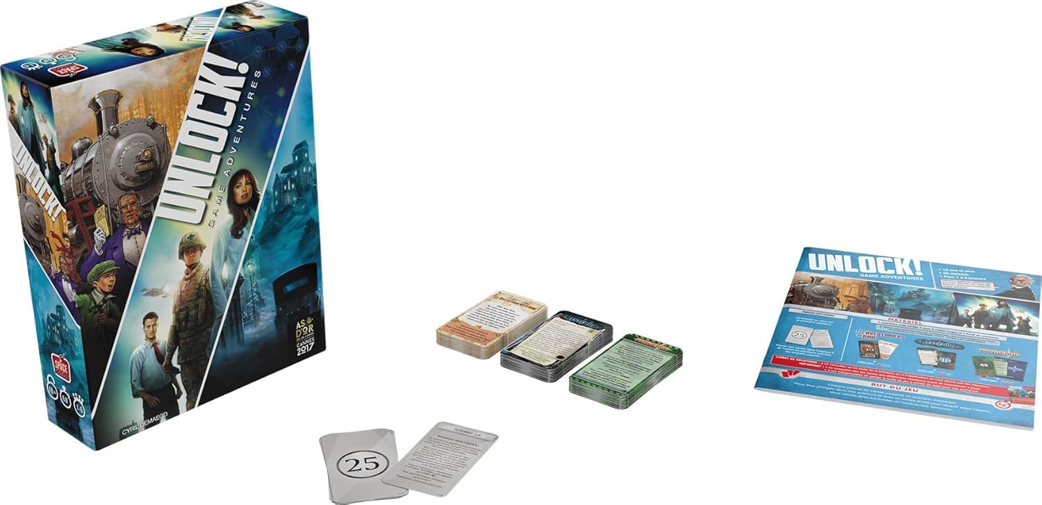 Asmodee - Unlock! Game Adventures - Escape Game pour Adultes & Enfants dès 10 Ans - Jeu de Cartes Coopératif - A Jouer avec Application Gratuite - 1 à 6 Joueurs - 60 Min - en Français- Space Cowboys