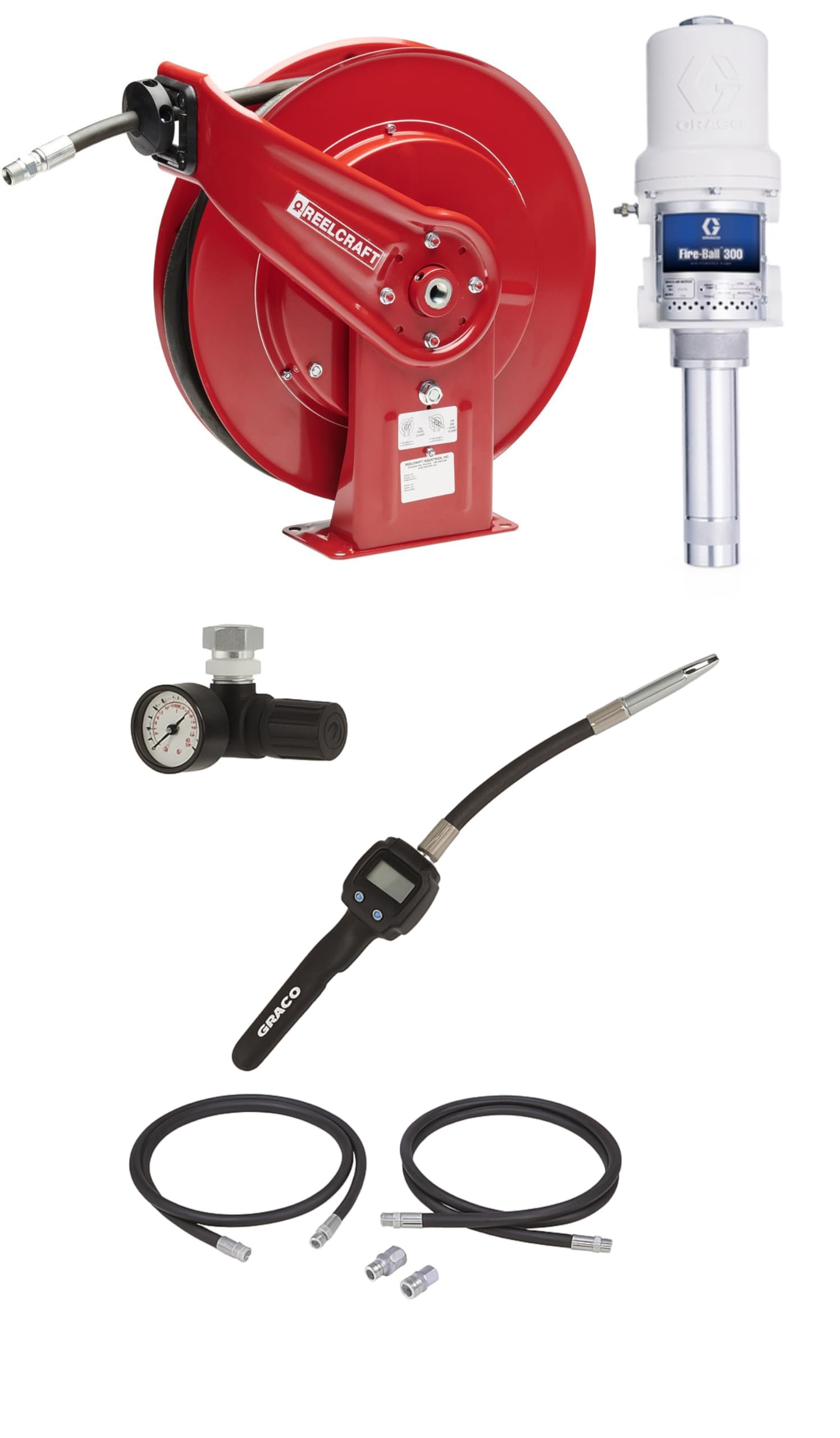 Graco Mobile Oil Pump Kit - 5:1 Fire-Ball Pump, w/Reelcraft 7850-OMP 1/2