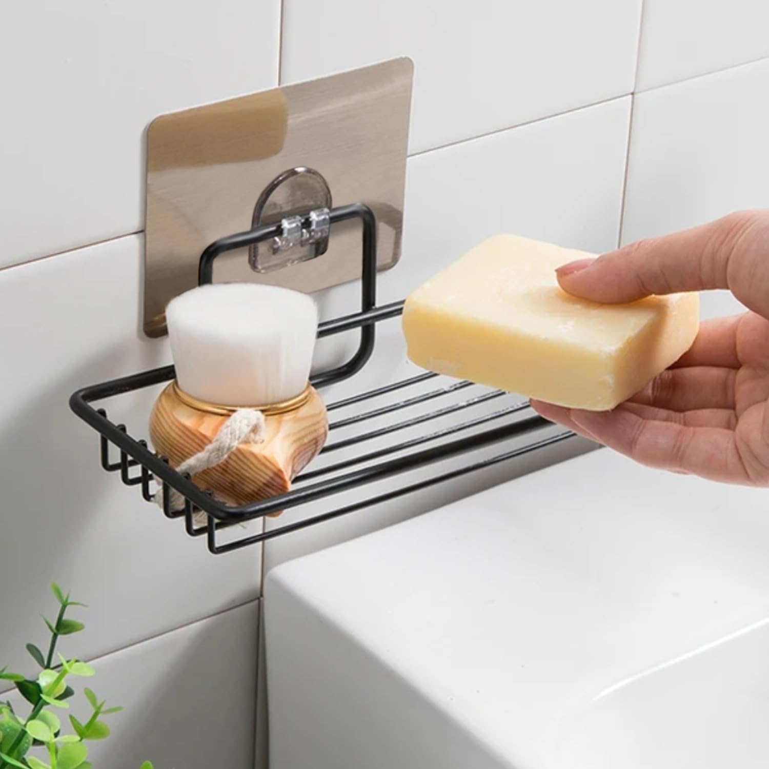Everline - Metal Magic Sticker Series Self Adhesive - Kitchen Bathroom Soap Stand Dish Sink Wall Holder Mild Steel - Black (Pack of 2) (B0DHXKZY9R) Amazon Price History, Amazon Price Tracker