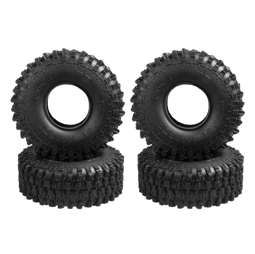 Que-T 4pcs 120mm 1.9inch Wheel Tires with Foam for RC 1/10 Axial SCX10 D90 TRX-4 Crawler Cars