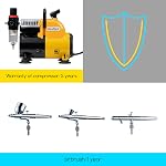 MEEDEN Airbrush Kit with Compressor and Paint - 1/6 HP Quite Air Compressor for Model Painting with 3 Dual-Action Airbrush Guns - 24 Colors 30ml Acrylic Spray Paint Set with Hose