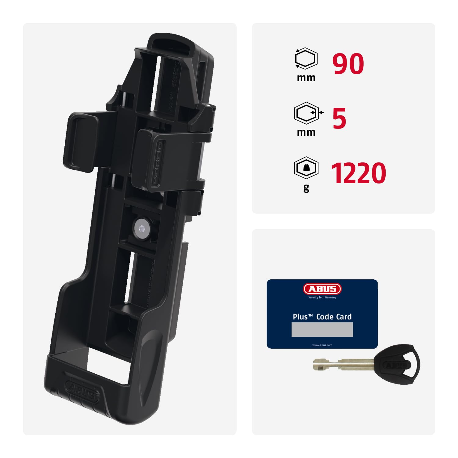 Abus Bordo 6000 Keyed Folding Lock (Black) (90cm) - Dan's Comp - View #9