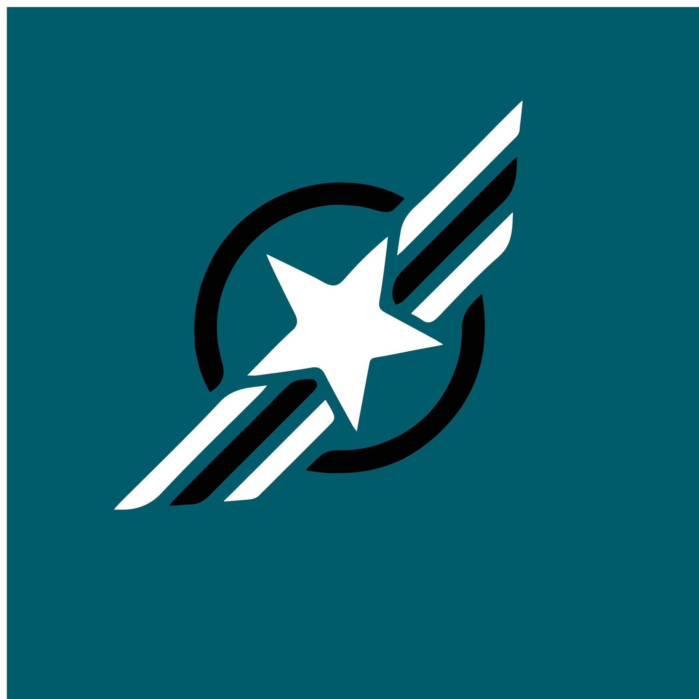 ISEE 360® Star Bike Stickers for Bike Tank Sides Front L X H 9 X 9.1 Cms (Black,White)