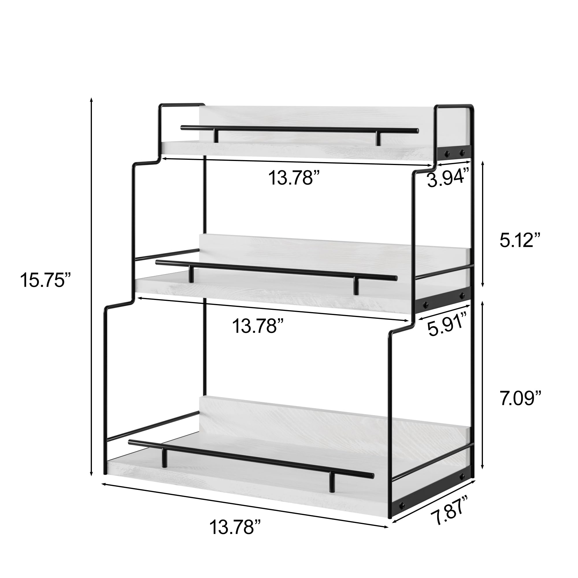 ZGO 3-Tier Bathroom Organizers and Storage Countertop, Makeup Organizer Countertop, Bathroom Counter Organizer, Tiered Tray Stand Make up Organizers for Counter Kitchen Countertop Organizer(White)