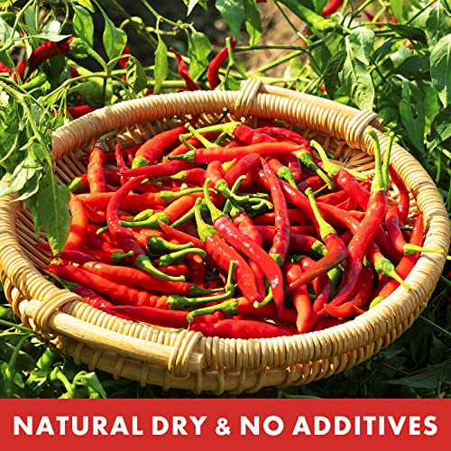 Image of Yimi Dried Chiles Peppers, 5.3oz Red Hot Chili, Spicy Hot Heat, Great For Mexican,Thai and Chinese Recipes,like Pozole, Tamales, Hotpot, In Resealable Bags, Super Hot, Ideal Gift for Halloween