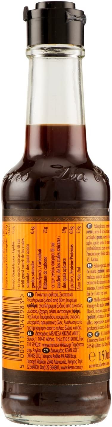 6x Lea & Perrins Original Worcestershire Sauce in 150 ml Glasflasche (Würzsauce) - Traditionell englische Worcester Worcestersauce + Italian Gourmet Polpa 400g