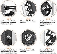 Vista 3 de Bioristar Cable de repuesto universal para sillas reclinables antigravedad, cordón de repuesto con 4 cinturones de refuerzo para sillas reclinables