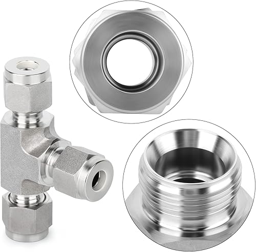 Miniatura 46 de TAISHER 2 conectores de montaje de tubo de compresión de acero inoxidable 304 (rosca plateada), tubo de 3/8 pulgadas OD x 1/8 pulgadas NPT macho