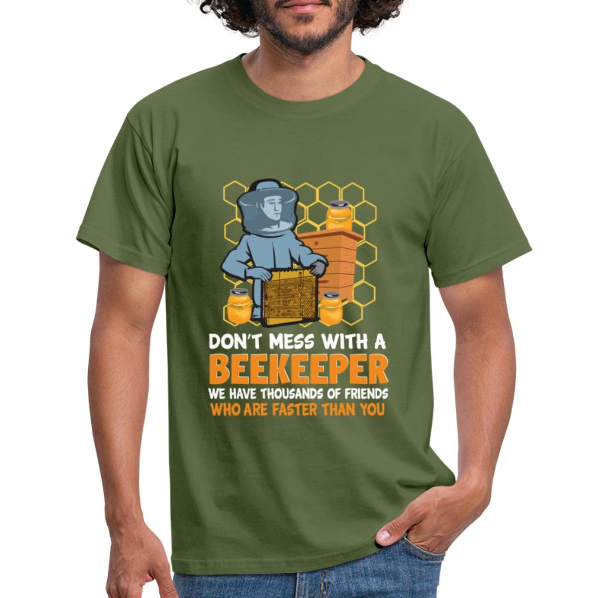 Spreadshirt Don't Mess with A Beekeeper Men's T-Shirt