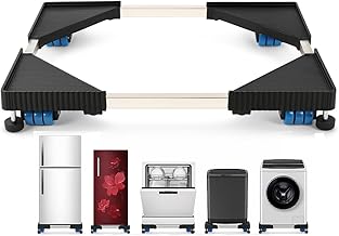 PM Stainless Steel Premium Heavy Duty Adjustable 24 Wheel Stand/Trolley/Suitable for Front & Top Load Washing Machine/Refrigerator, Fridge/Dishwasher/Load Upto