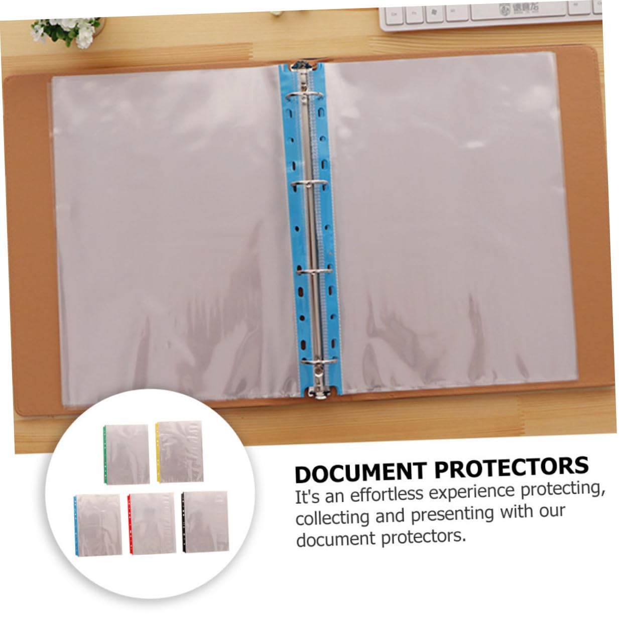 TEHAUX Protège-feuilles Transparents pour Classeur 11 Trous en Pp, Lot de 100 Pochettes de Protection A4, pour Usage Personnel et Scolaire