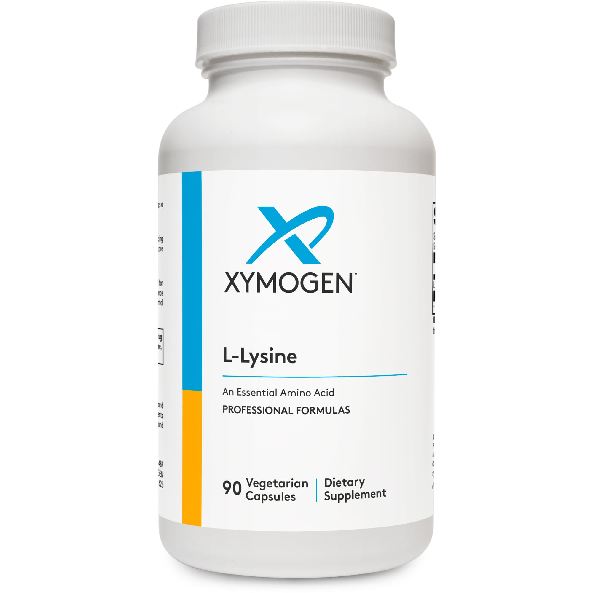 XYMOGEN L-Lysine 1000mg Capsules - Amino Acid Supplement to Support Synthesis of Collagen, Provides Balance to a High Intake of Arginine (90 Capsules)
