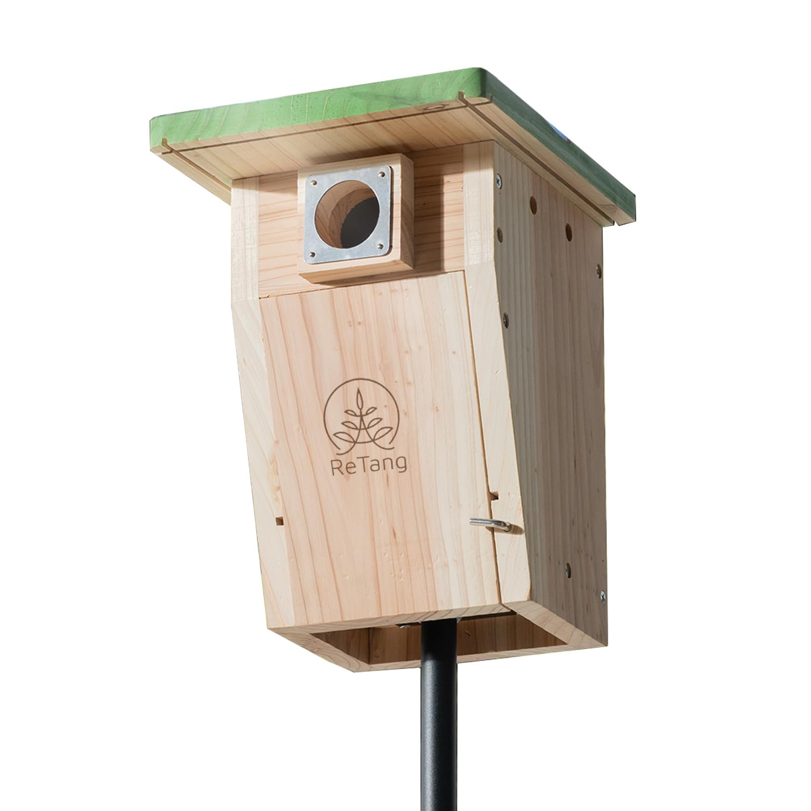 3/4 inch Thick Cedar Bird Houses with Metal Predator Guard, Nesting Box Birdhouse for Easy Cleaning, Wooden Bluebird Houses for Outside, Outdoor Wild