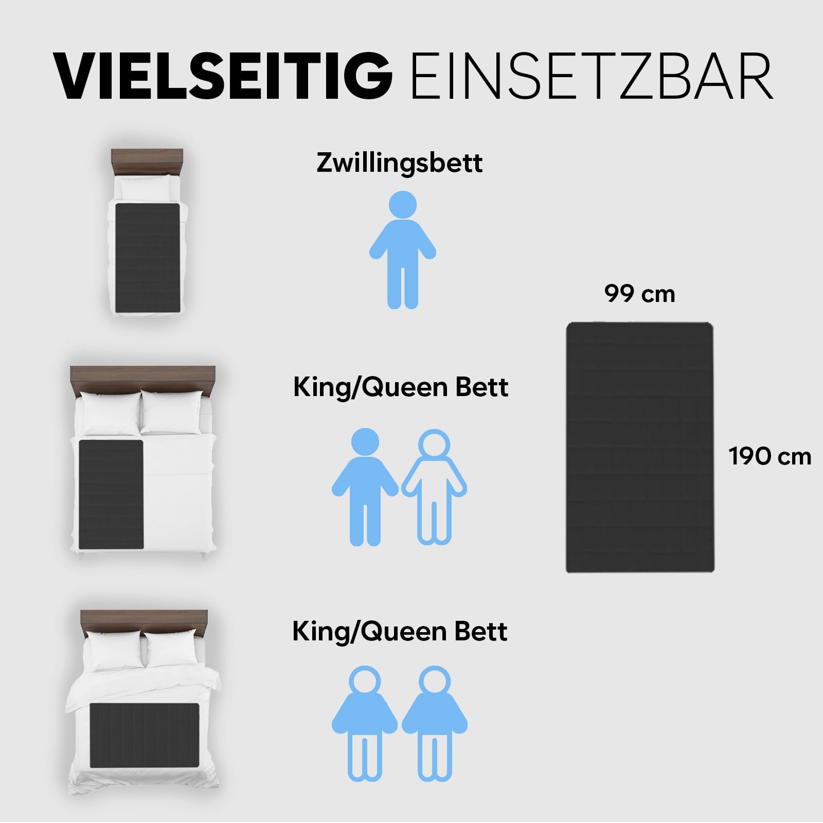 Adamson B10 kühlende Matratzenauflage – Twin 190x100 cm – 100% Baumwolle – Kühlmatte Bett für ruhigen, erholsamen Schlaf – Ideal für heiße Schläfer – Energiesparendes Design