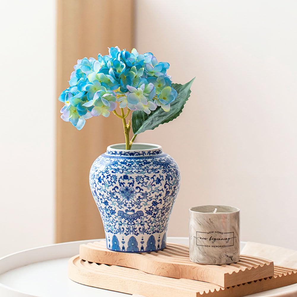 Amazon.co.jp: XIUWOUG ヴィンテージブルーとホワイトの花瓶