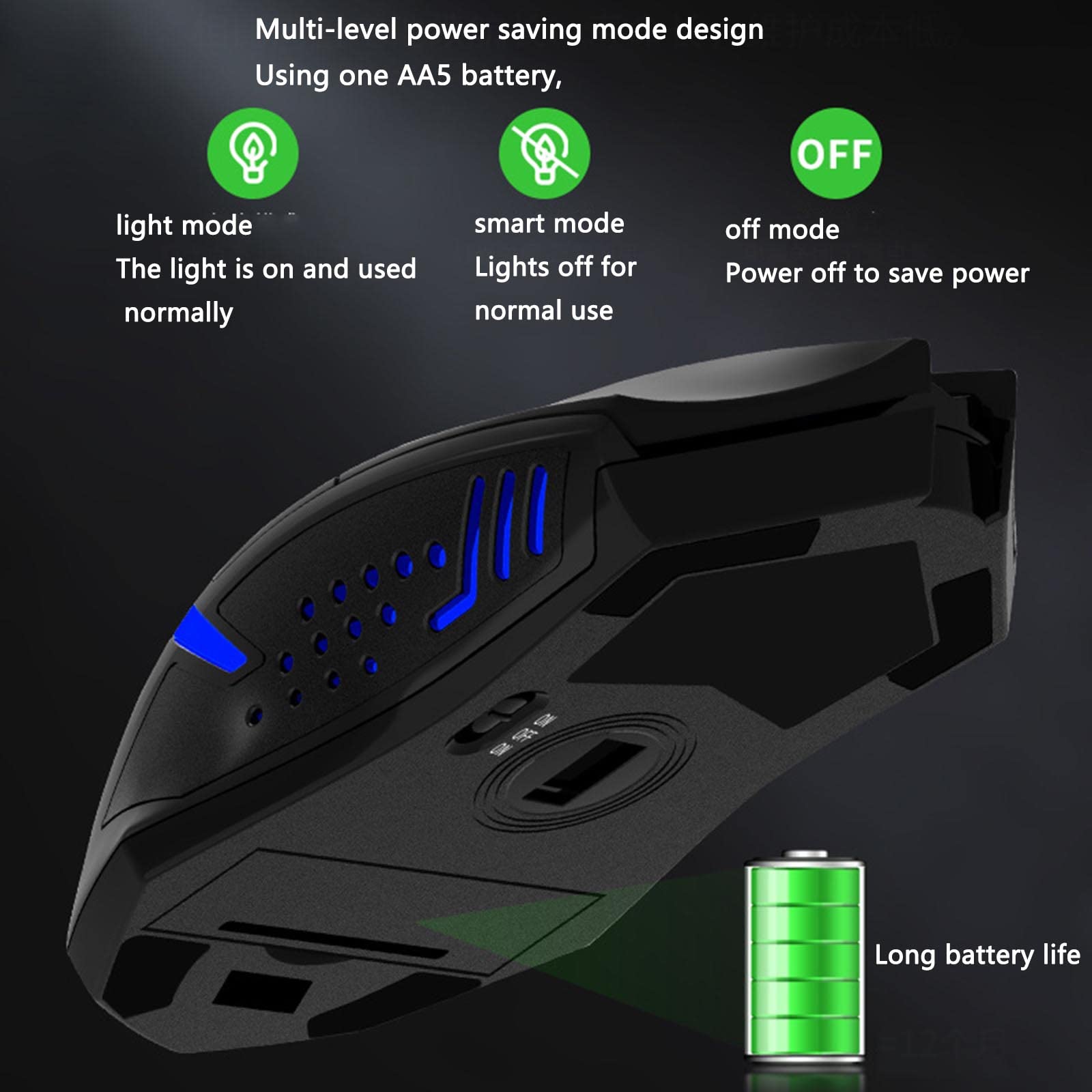 Mysz Mysz bezprzewodowa Mysz komputerowa do laptopa USB do gier Ergonomiczna mysz Urządzenie wskazujące Cichy fotoelektryczny USB 2,4 GHz Dwukierunkowa transmisja Ergonomia(Schwarz)