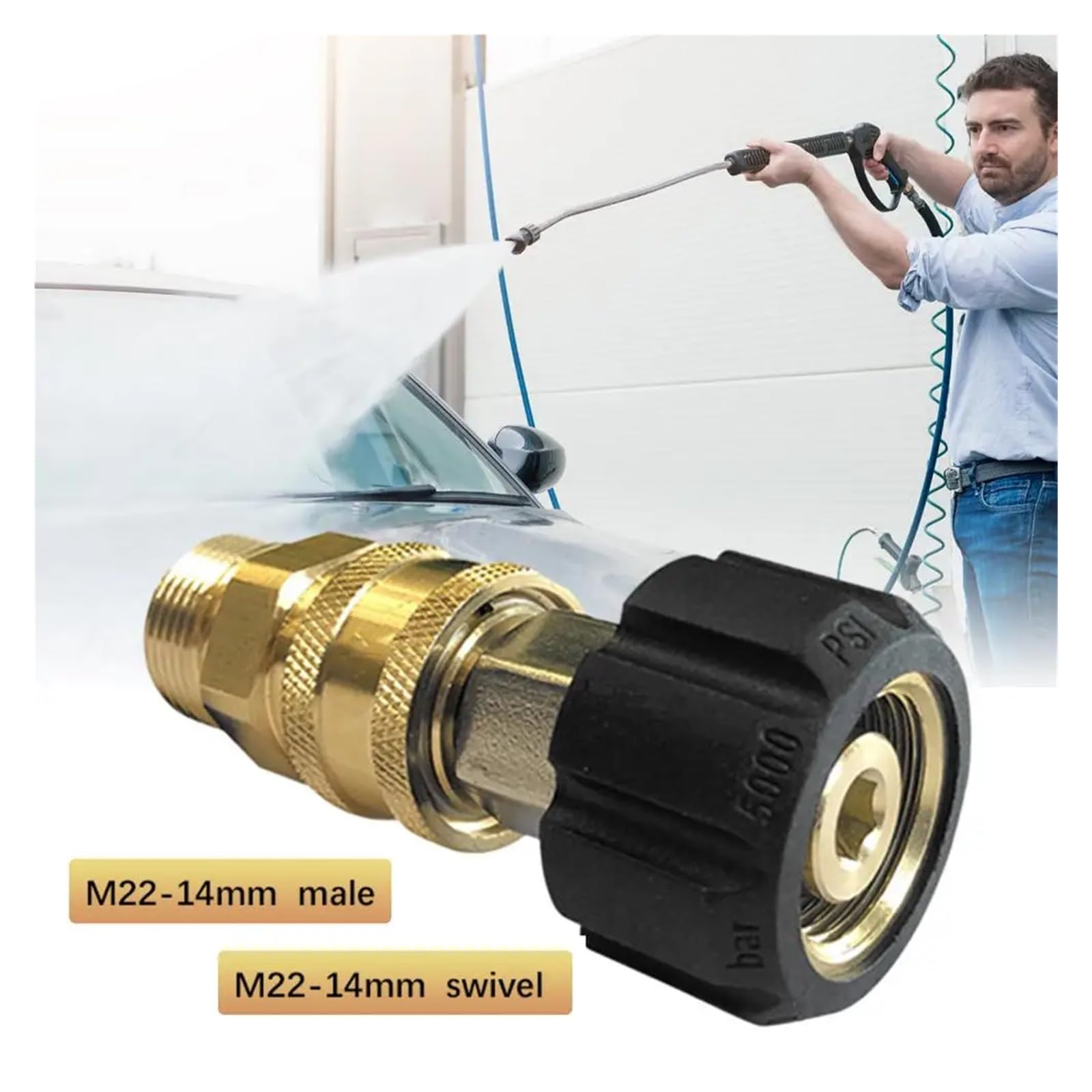 Adapterset für Hochdruckreiniger aus Messing Edelstahl