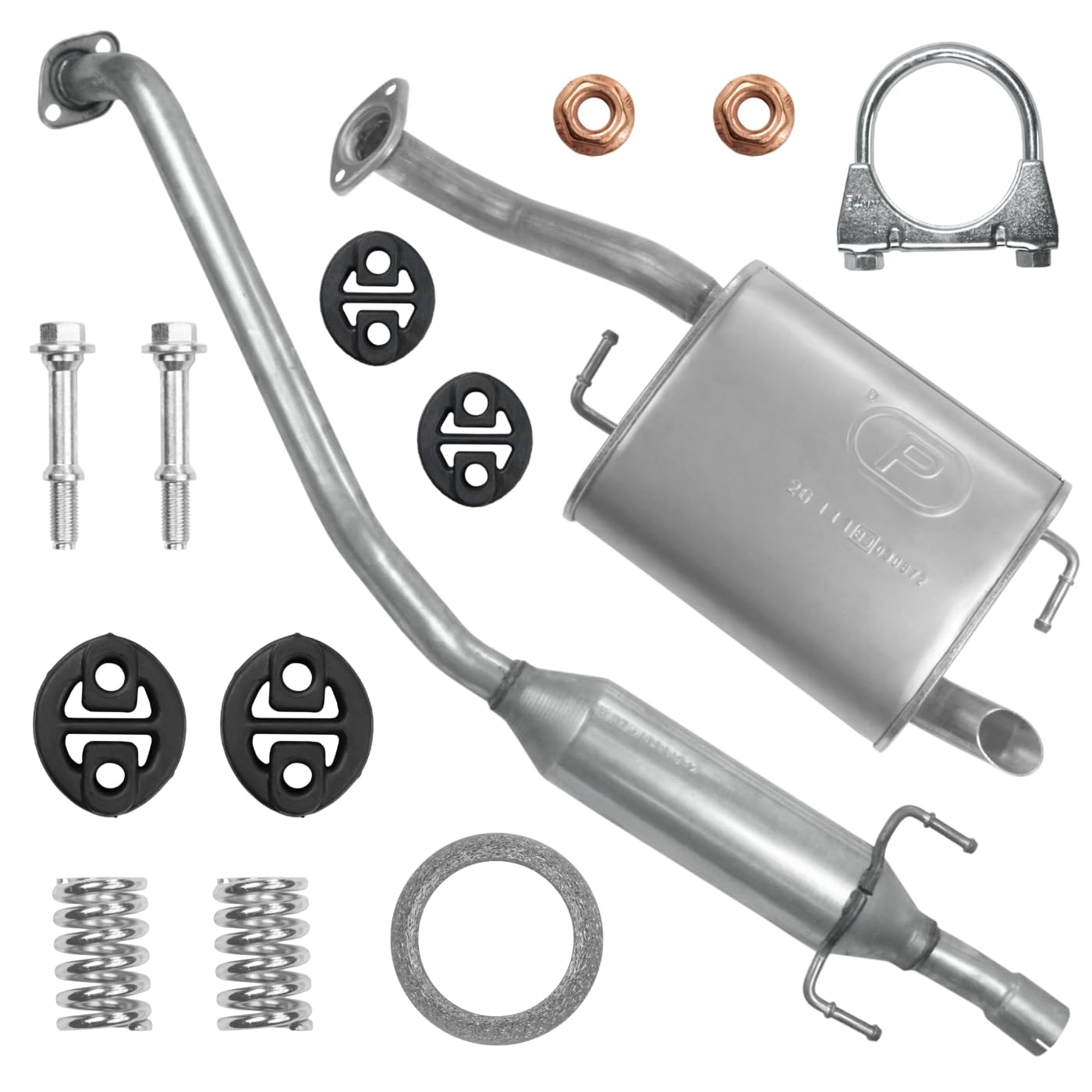 POLMOstrow Auspuff für Toyota Corolla 9 IX E12 2001-2007 | Mitteltopf und Endtopf, Motoren: 1.4 - 1.6, Fließheck