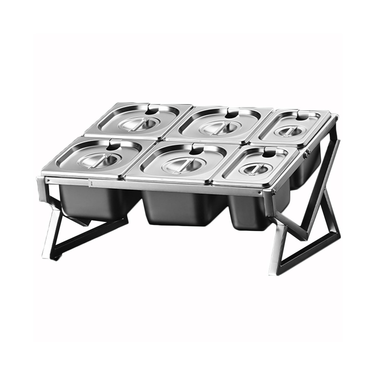 WDSOPK Stainless Steel Spice Rack with Retractable Cover 6 Compartment Kitchen Countertop Storage Solution for Efficient Spice nization