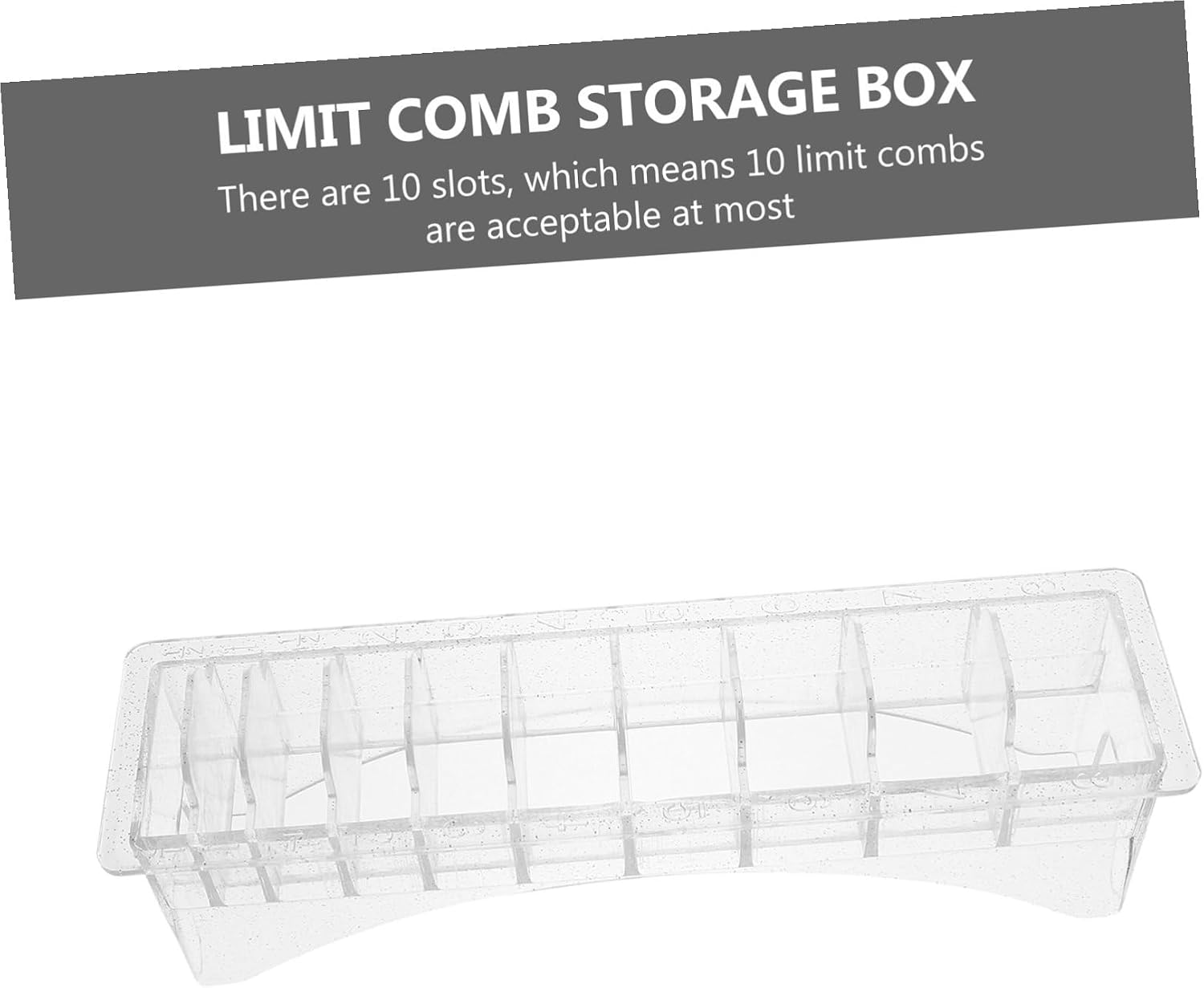 CALLARON Hair Clipper Guard Organizer 10 Grids Plastic Storage Box for Hair Salon Supplies Universal Guide Comb Holder for Barbers and Hairdressers