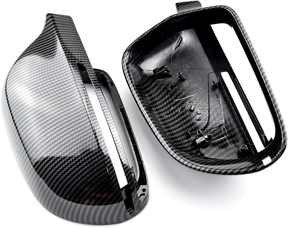 1 pair of side mirror cover 8T0 857527 suitable for AUDI A3 A4 B8 A5 A6 A8 S8 Q3 without side auxiliary (Carbon Look black)