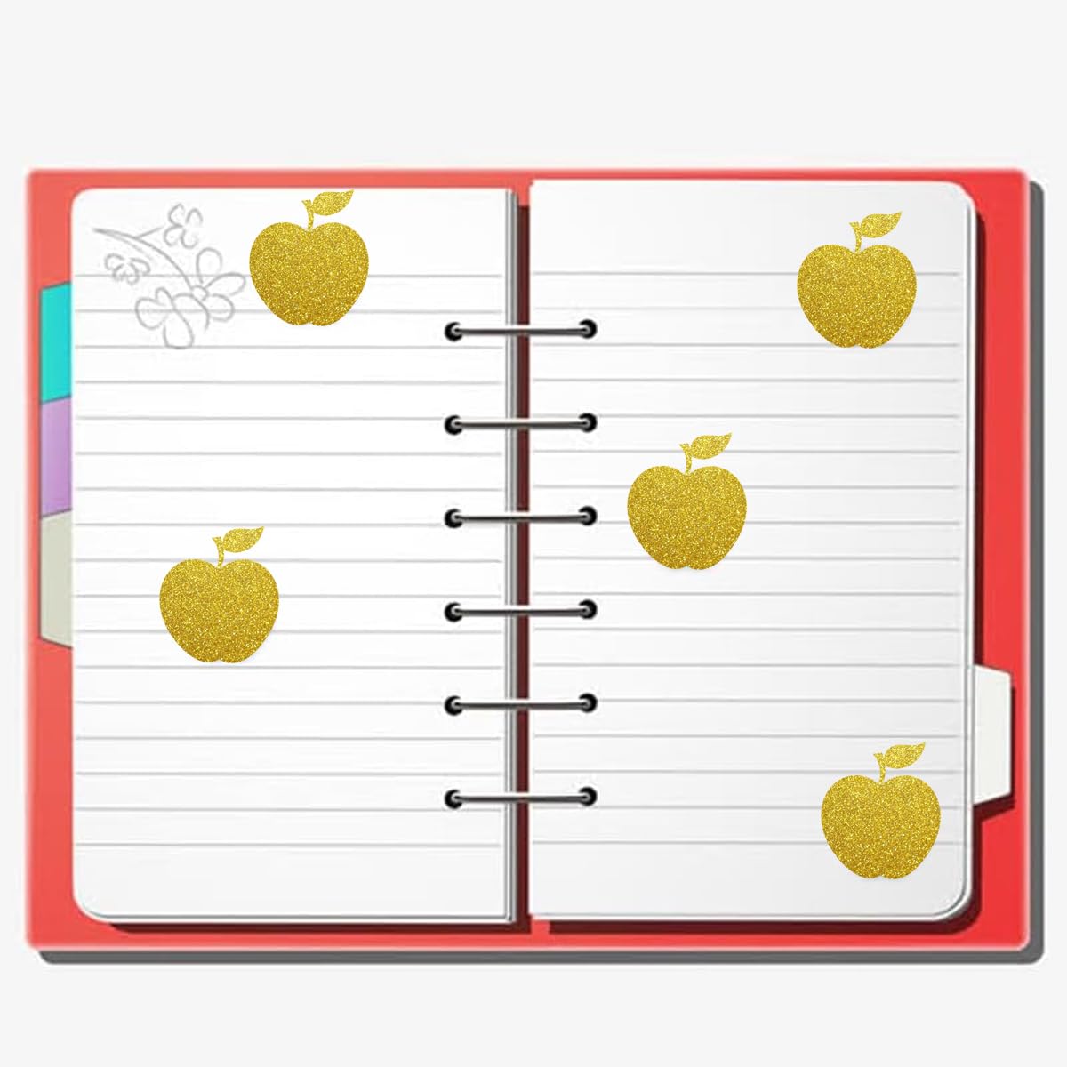 Apple Shape Stickers,Teachers Reward Sticker,Cute Fruit Stickers,1 Inches Gold Foil Mini Apples Reward Stickers for Students & Kids Classroom School Incentives,500 Pcs - Image 4
