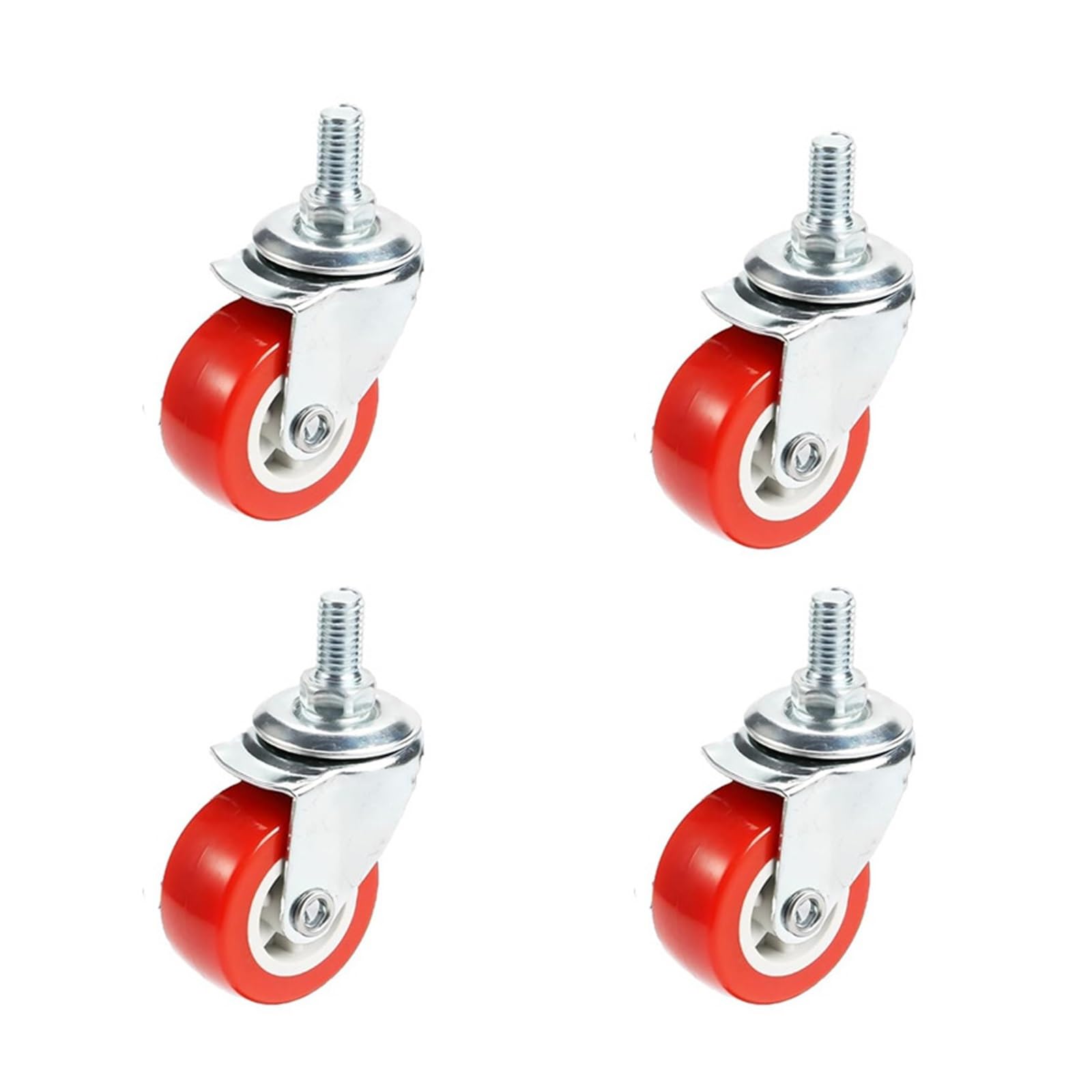 4Pcs 2" Swivel Caster Wheels, M8 Threaded Stem for Trolley
