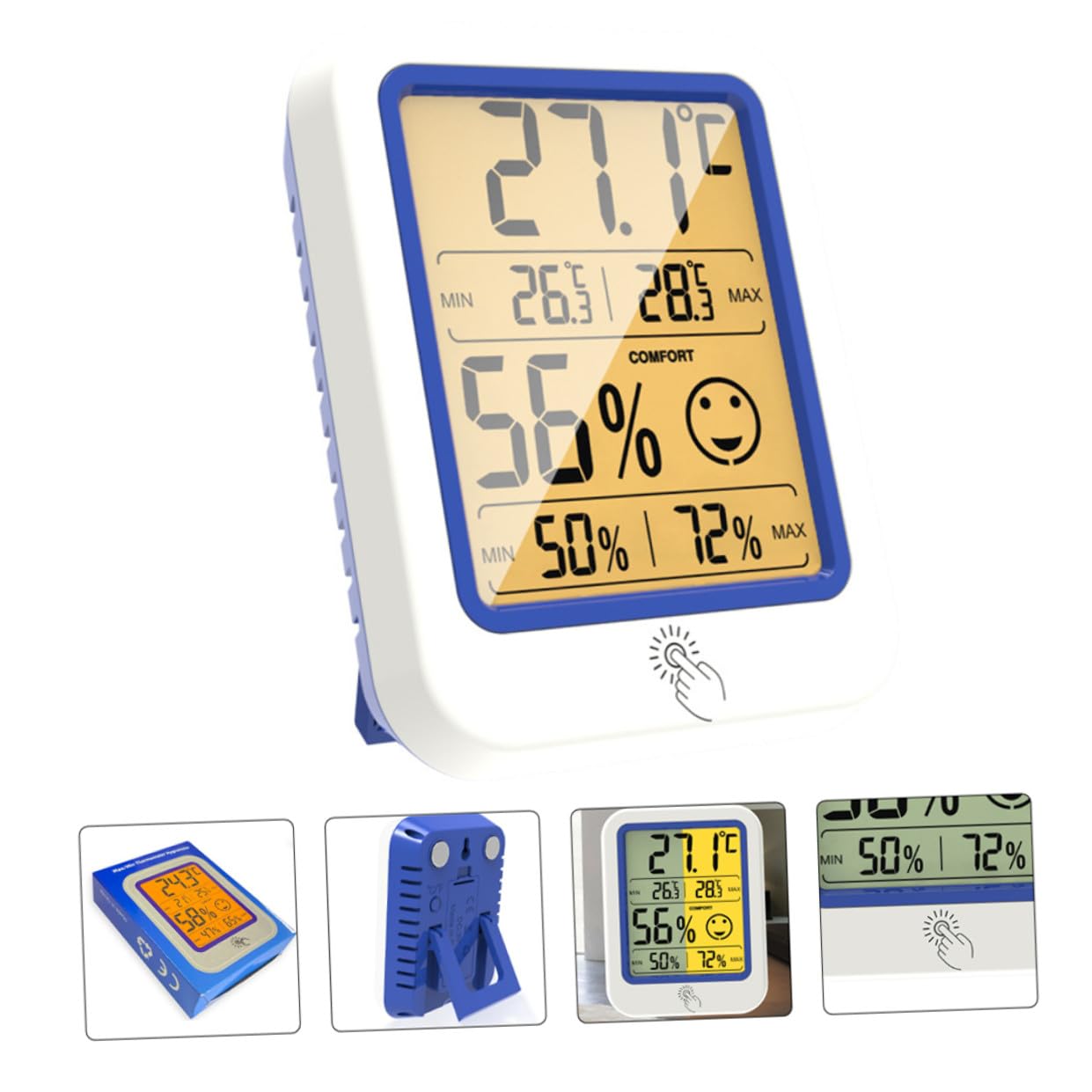 BESPORTBLE 3pièces Thermomètre Numérique Lcd Intérieur Avec Indicateur Humidité Hygromètre Électronique Pour Mesure Précise Température Humidité