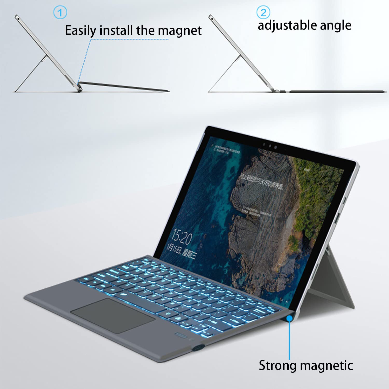 Microsoft Surface PRO 7 Plus/7 Keyboard Trackpad Case - Dettaglio