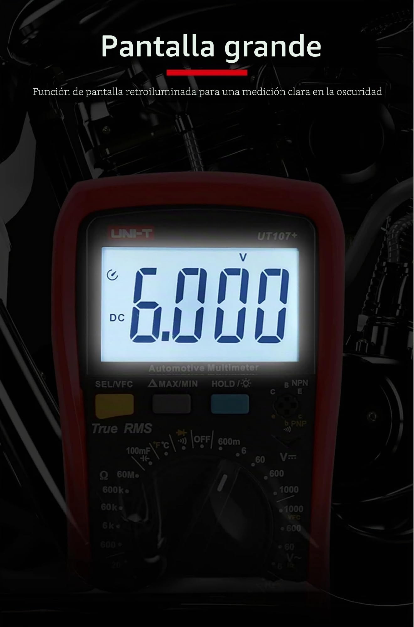 UNI-T UT107+ Automobile Multimeter High Precision True RMS Automobile Automatic Range Actual Value Digital Multimeter.