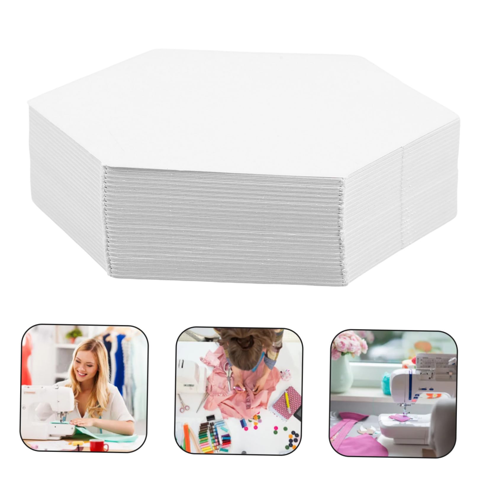 1500 Piezas Plantillas de Papel Hexagonales para Patchwork de Costura DIY Moldes Resistentes para Proyectos de Acolchado Paquete Herramientas Prácticas para Manualidades