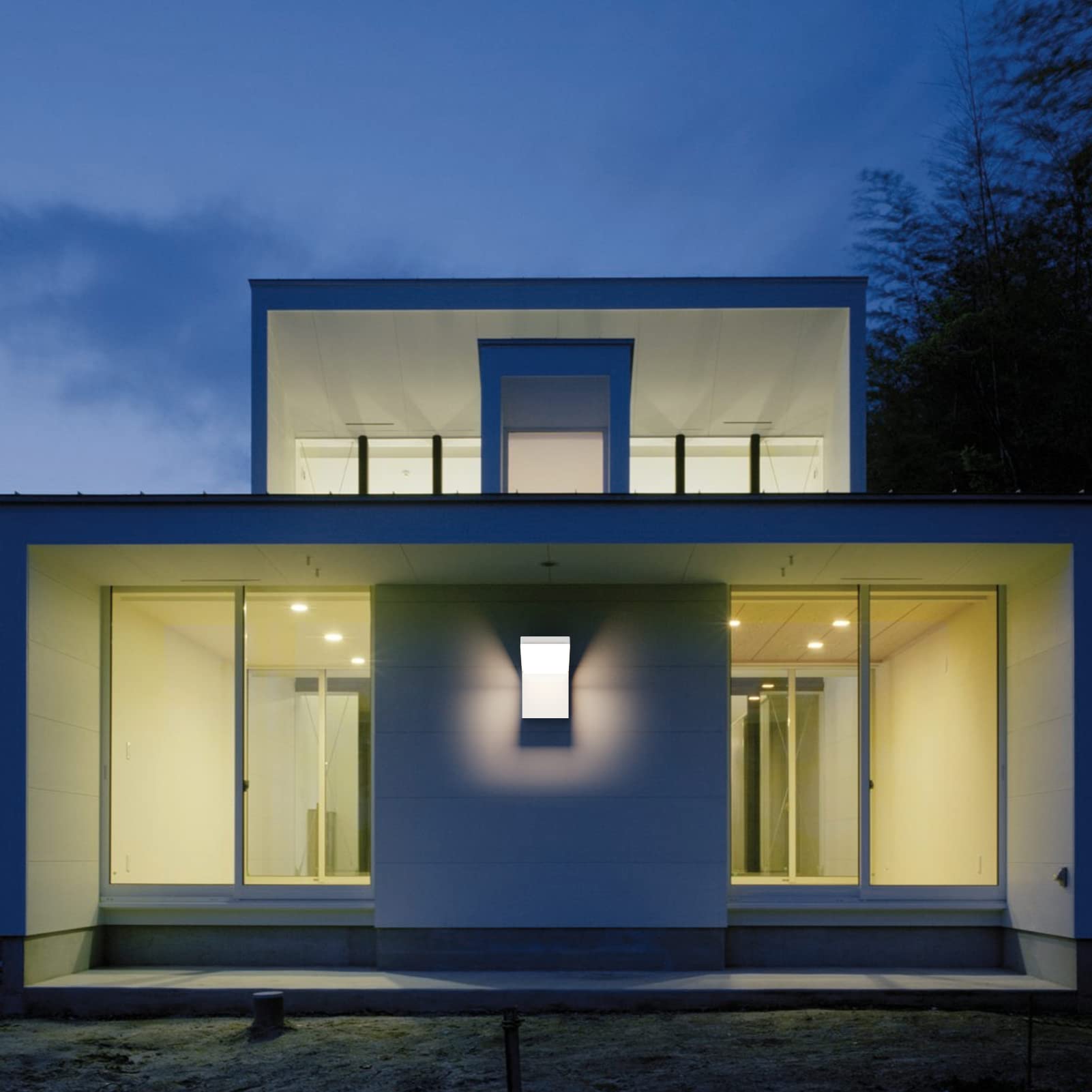 Klighten Applique da Parete LED Esterno Interno 24W IP65, Lampada da Parete Moderno Luci da Parete in Alluminio per Ingresso Terrazza Giardini, Bianco, 1500 Lumen, Bianco Naturale 4000K