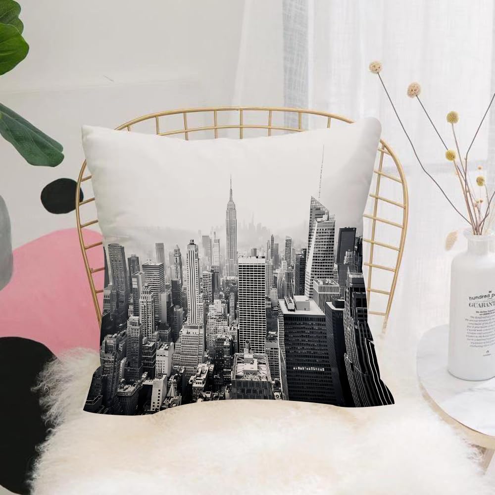 Hyosxw New York City - Usa. View To Lower Manhattan - A2 Cushion Cover,Throw Pillow Case Home Decorative For Living Room Bedroom Sofa Chair 18X18 Inch,New York City - Usa. View To Lower Manhattan Downtown Skyline With Famous Empir,Pillowcase 45X45cm