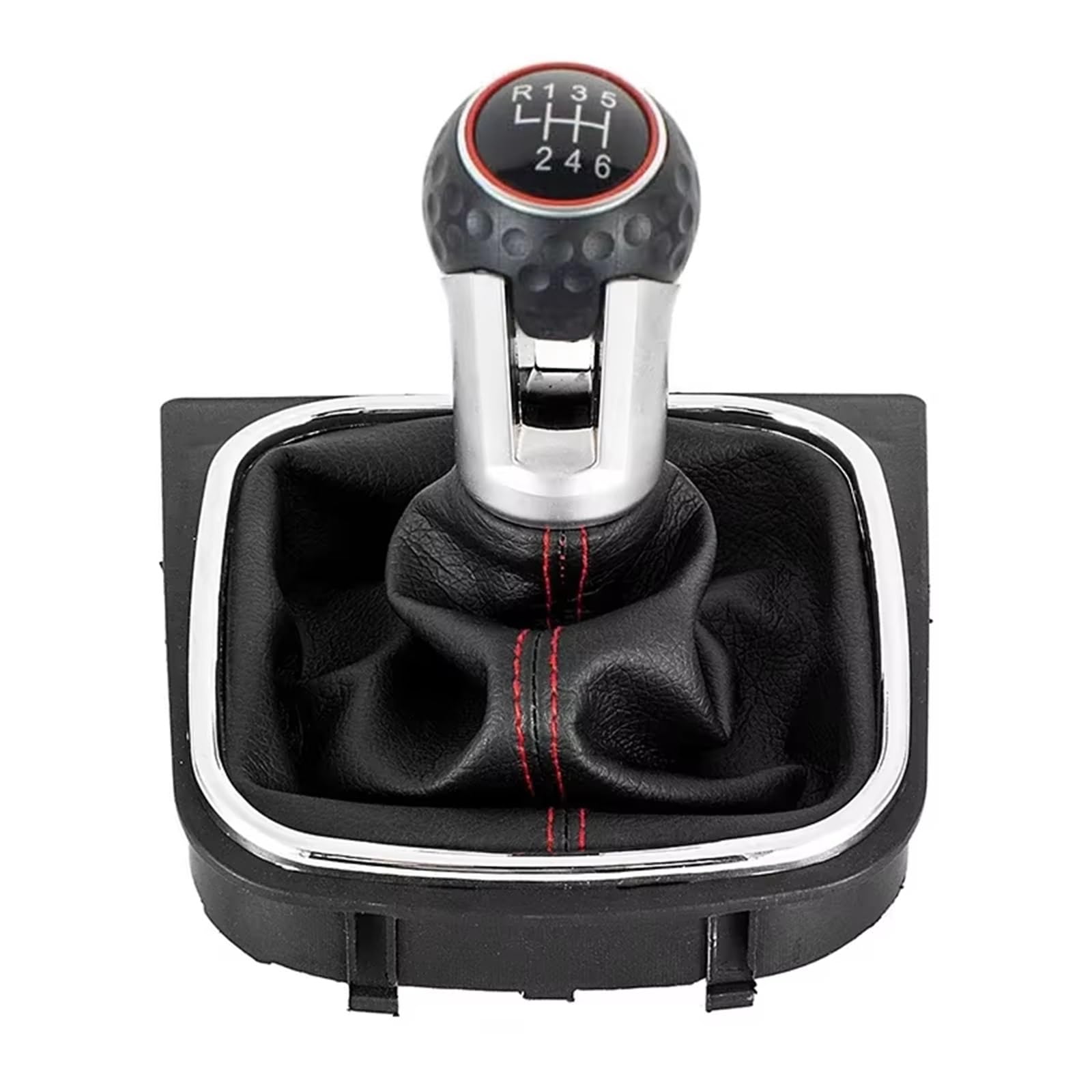 Cpddngzmkk 6 Speed Gear Shift Knob Lever Gear Shift Knob For Golf 5 Mk5 R32 Gtd Gti 6 Mk6 R20 2004-2013 Car Stick Lever Shifter Handball With Gaiter Boot Cover