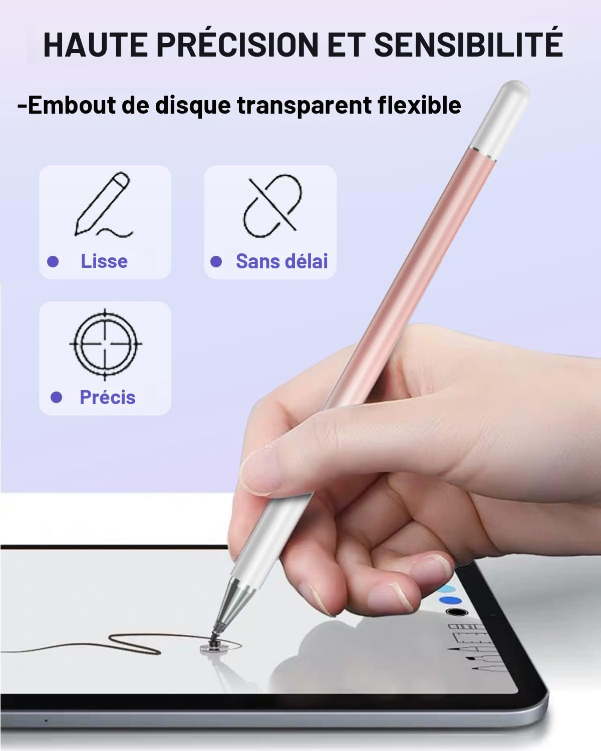 Stylet pour Tablettes Tactiles et Smartphones, 3 Pack, Compatible avec iPad Pro/Mini/Air, Samsung, Xiaomi, Lenovo, iPhone