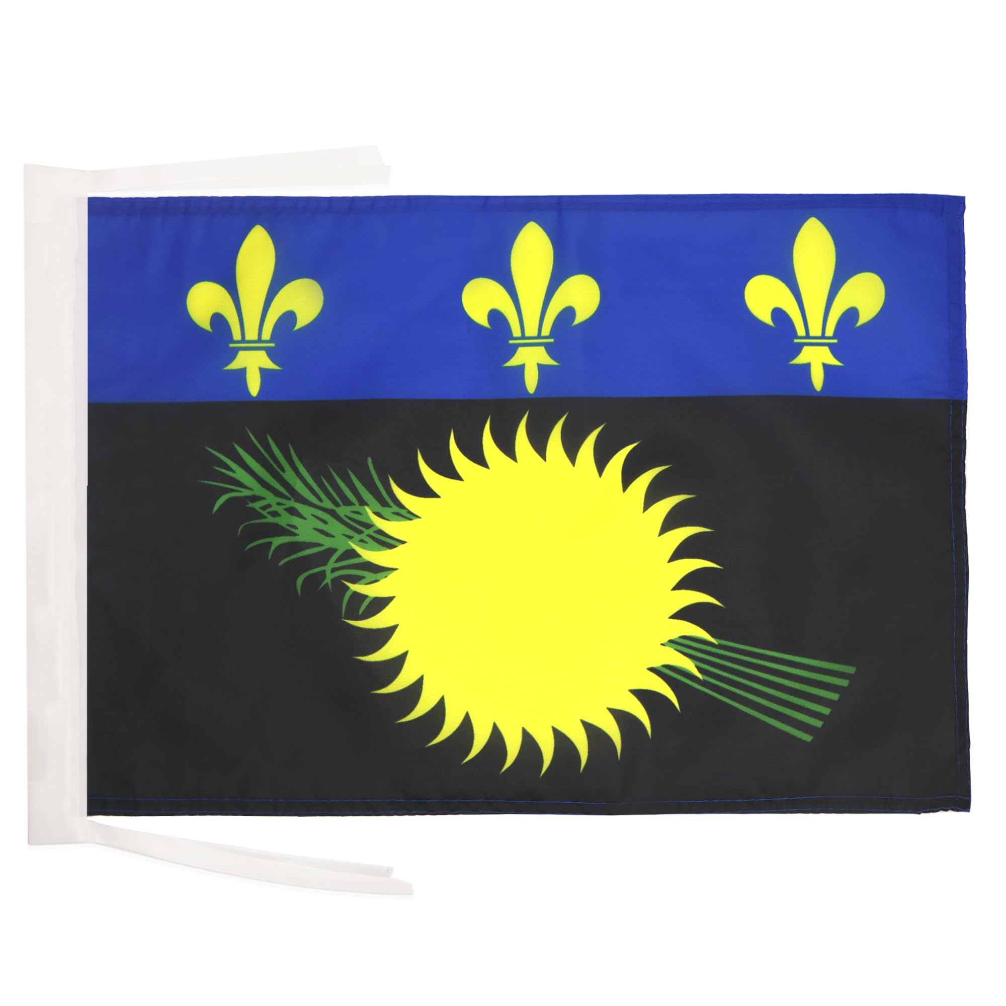 AZ FLAG - Guadeloupe Flag - 18'' x 12'' - 100% Polyester French region of Guadeloupe Small Banner with Two Cords - Fade Resistant - Vivid Colors - 18x12 in - 45x30 Cm โ image 1