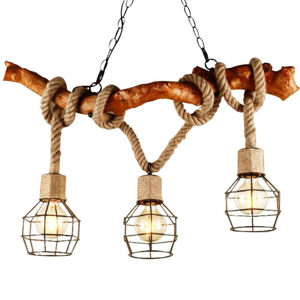 LynPon Holz Bauernhaus Kronleuchter Distressed Weiß, Französische