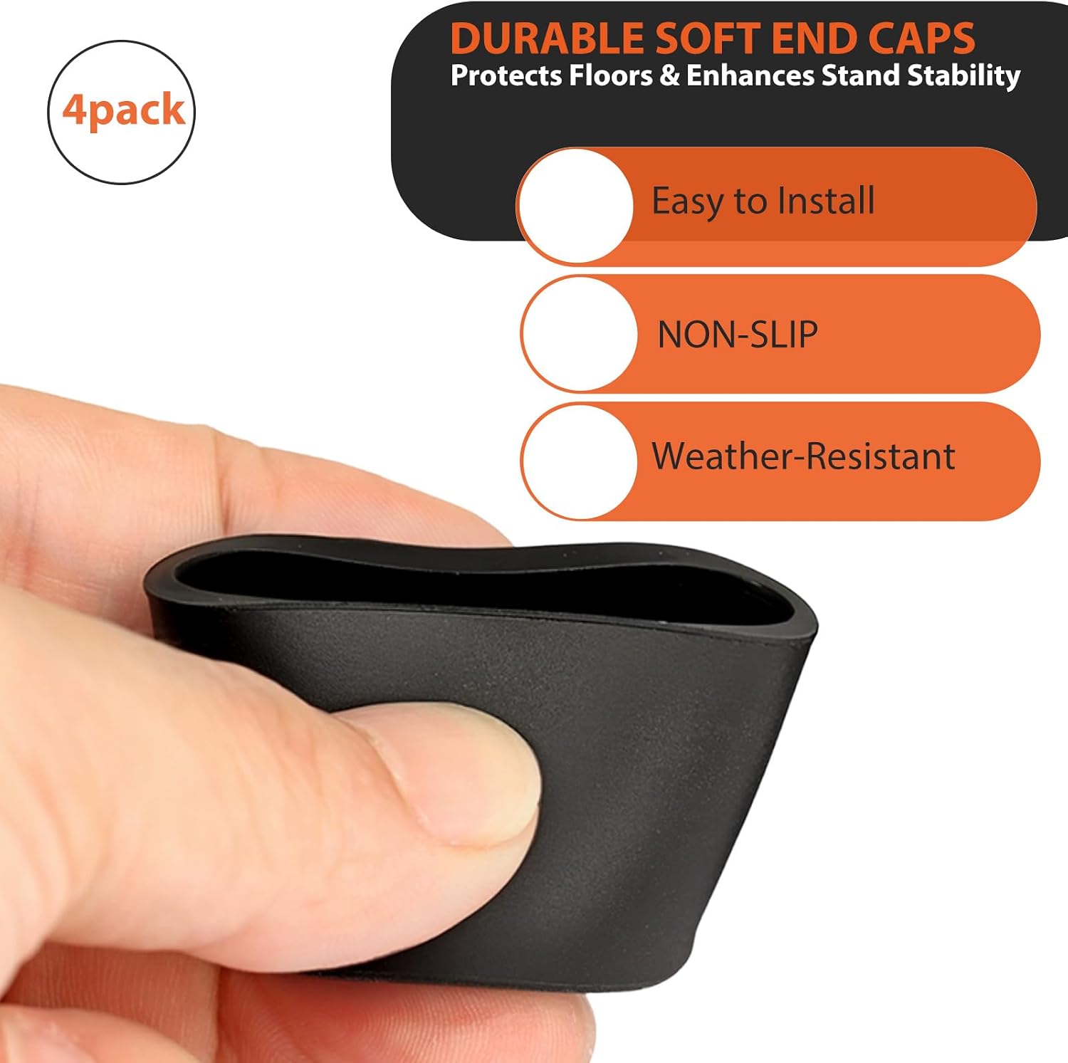 Hammock Stand Feet Caps Replacement - Fits 1.5" (38mm) Diameter Leg Tubes Round Durable Rubber End Caps to Protect Hammock Frame and Floors Black (Set of 4)