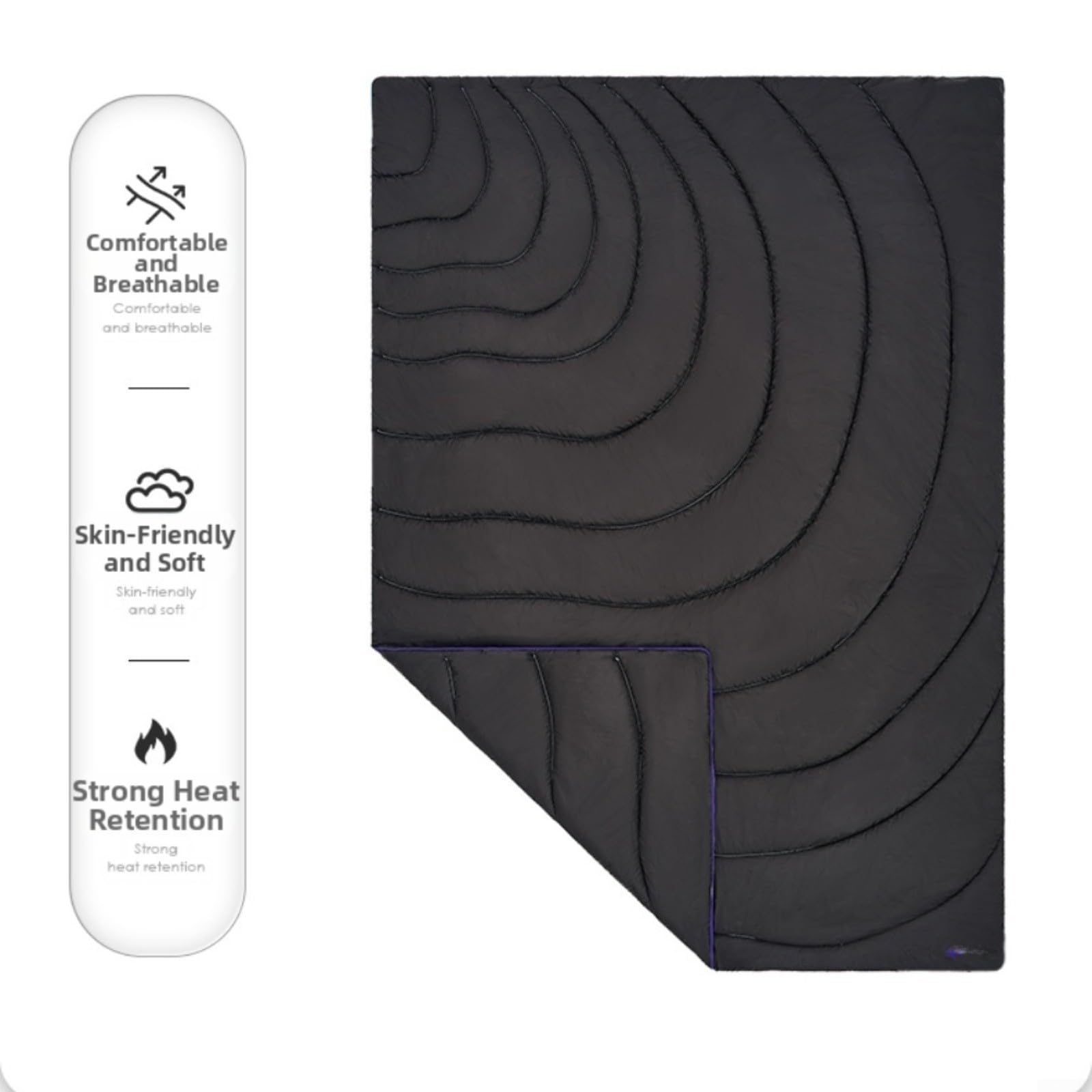 Campingdecke Wasserdicht, Daunencampingdecke 140X200 Cm Wasserdicht Wärmend Für Herbst/Winter Outdoor Camping Picknick Strand Reise Leicht Tragbar