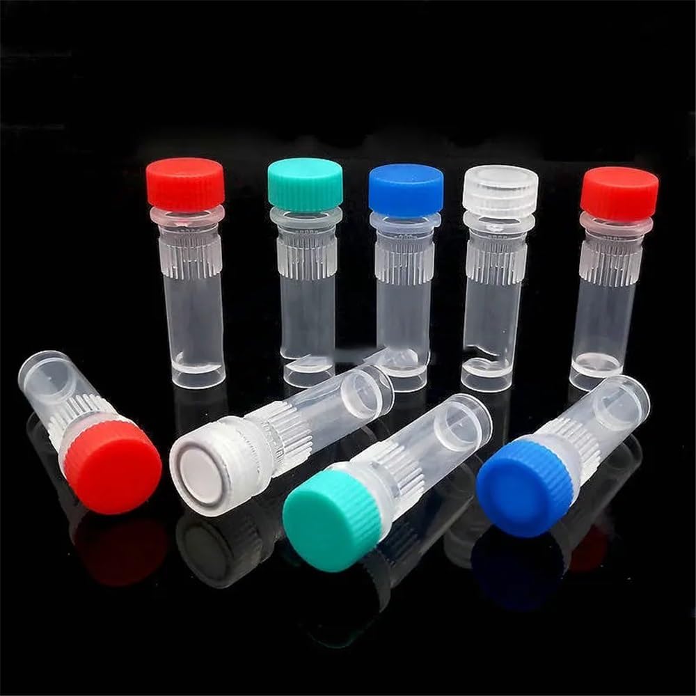 Attrezzature e forniture di laboratorio 500 pezzi/lotto provette da laboratorio 1 ml in PP con guarnizione in silicone, tappo filettato senza scala, fiala for campioni
