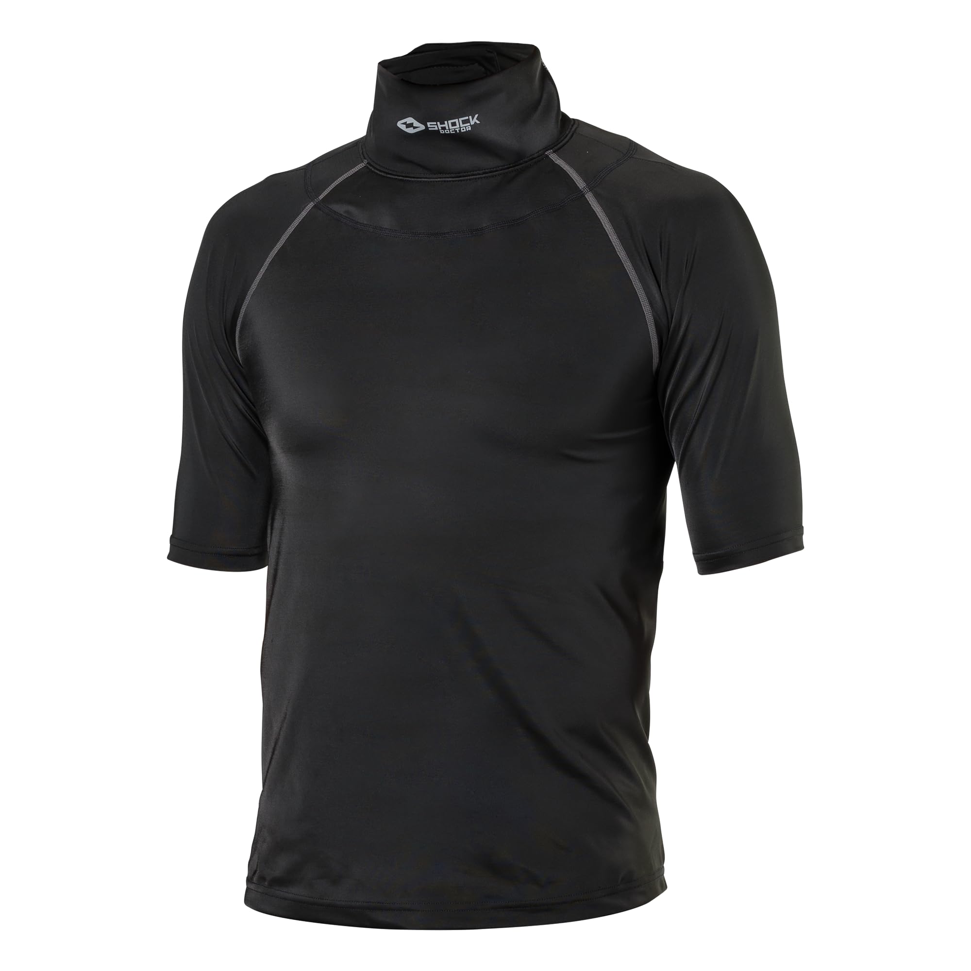 Shock Doctor Compression Shirt with Neckguard for Hockey with Integrated Neck Guard. for Adult Men