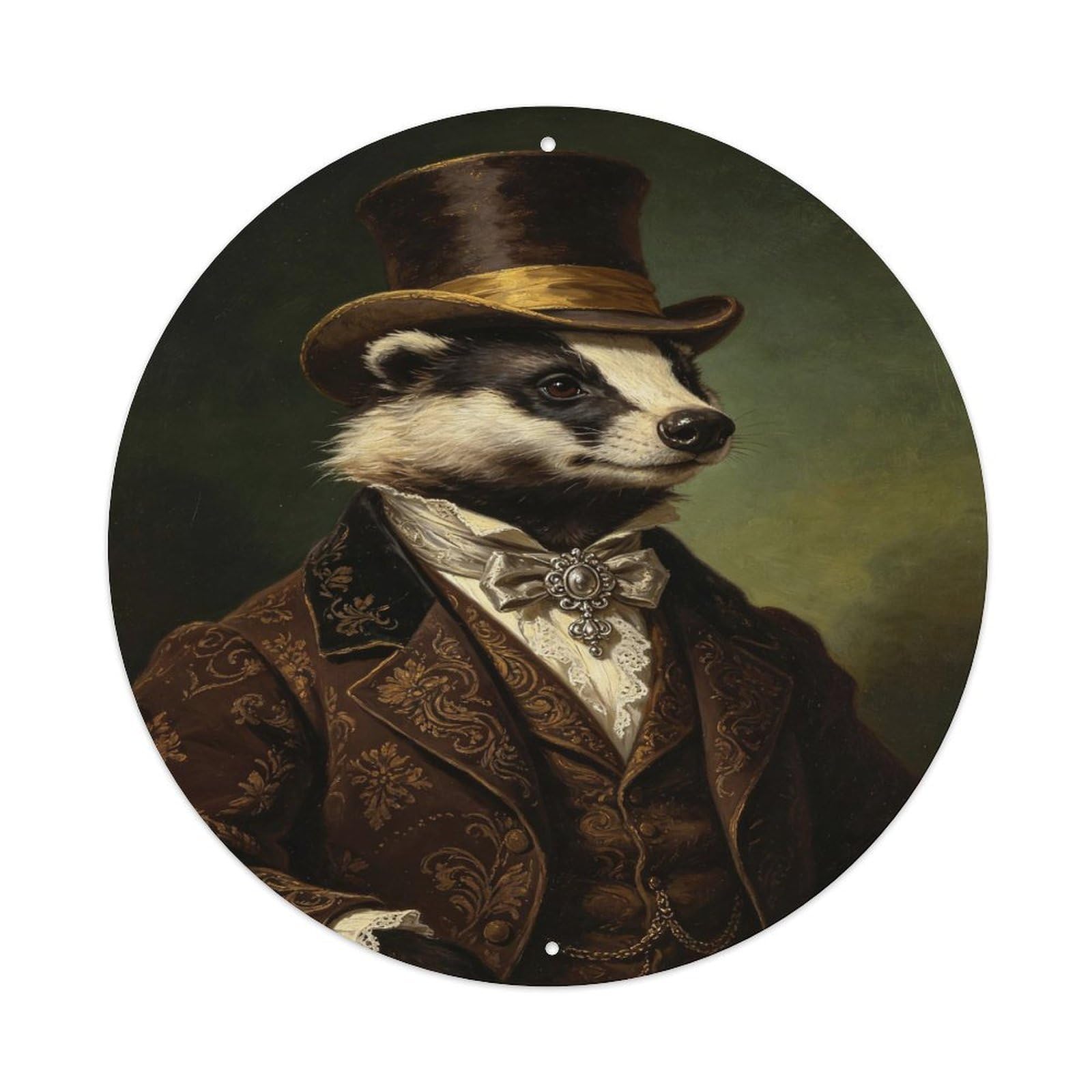 Victorian Gentleman Badger Vintage Aluminium Metal Sign, Retro Wall Decor for Home, Bar, Garage & Farmhouse 20x20cm
