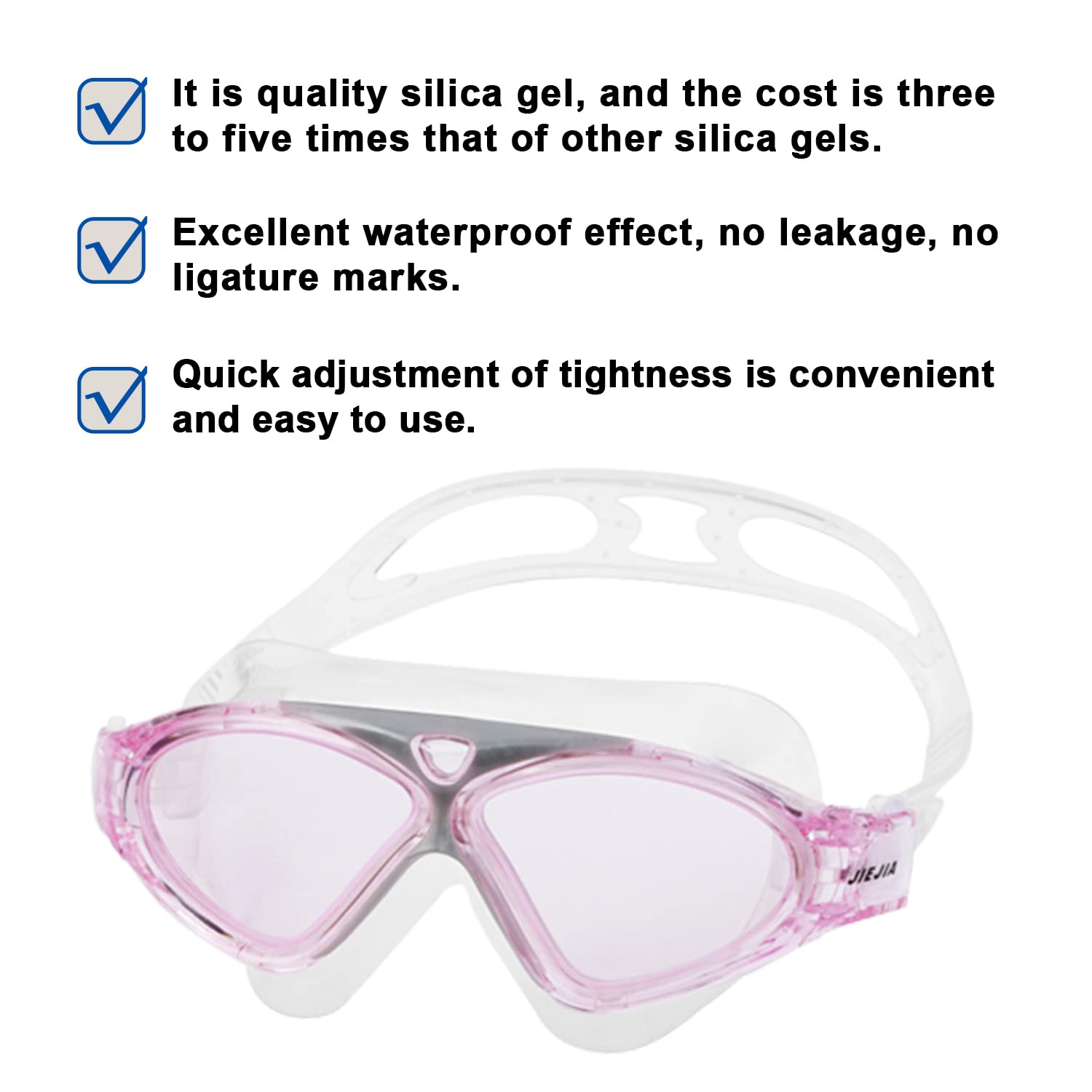 GWAWG Swimming Goggles No Leaking Anti Fog with Adjust Comfortable Silicone Skirt for Adult Men Women Junior Kids(Pink) - Image 2