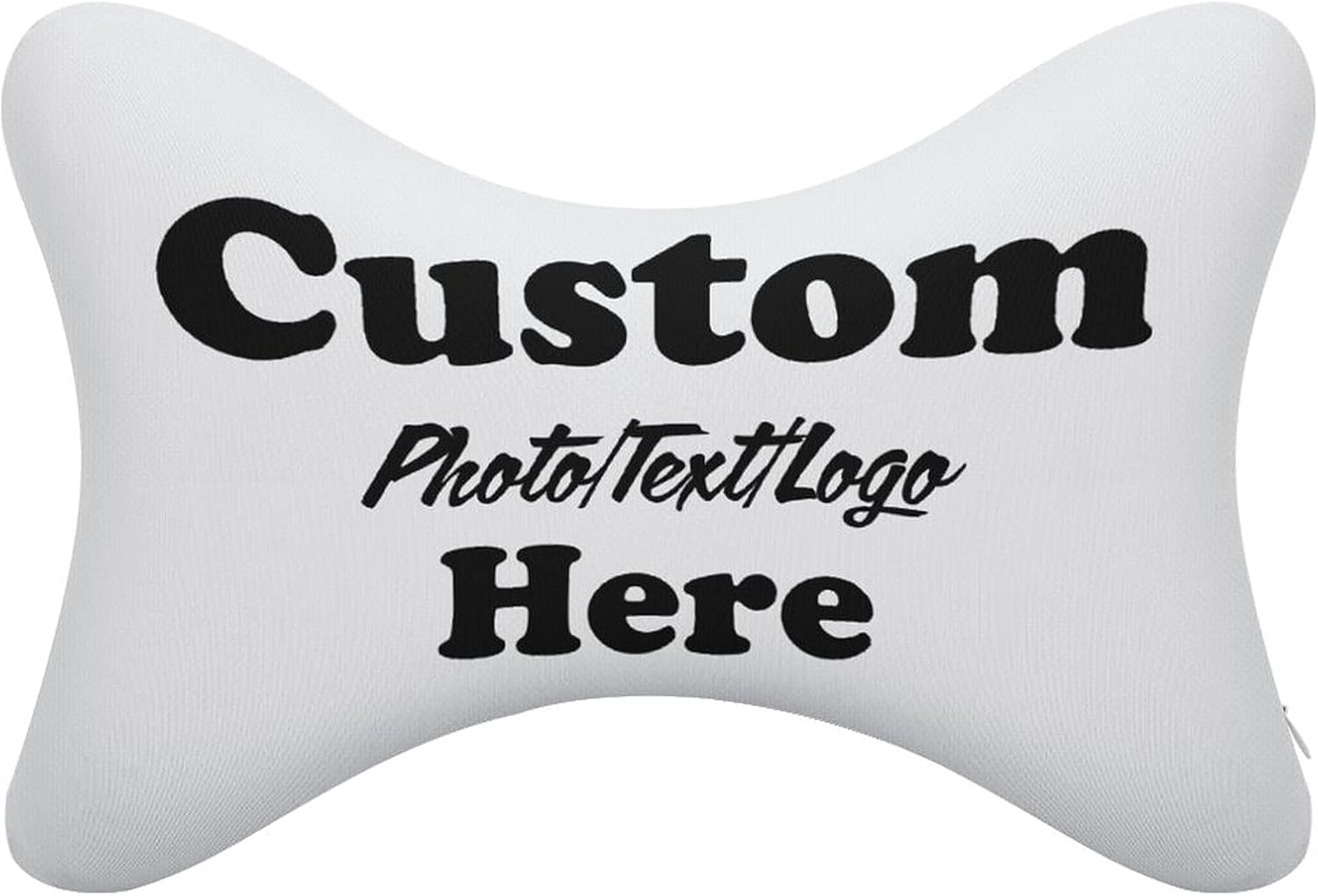 Custom Memory Foam Car Headrest Personalized Text Image Logo Vehicle Seat Neck Rest Support Pillow Relief Pad for Travel Car Seat Home, Set of 2 White