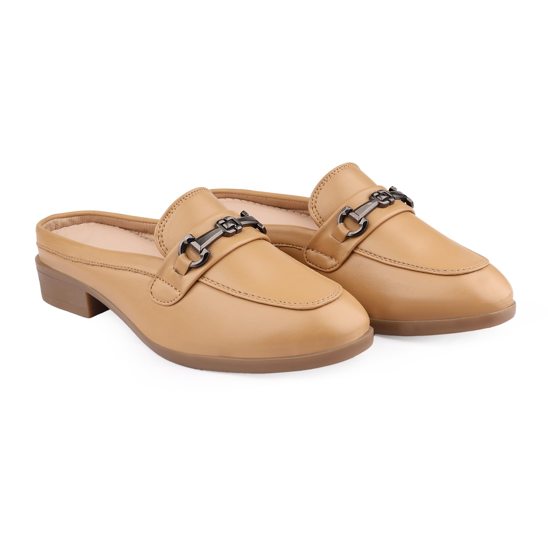 yuvrato baxi Women's Faux Leather Formal Slip Ons Loafers and Open Back Mules with Metalbit Detailing and TPR Sole.-picture-27