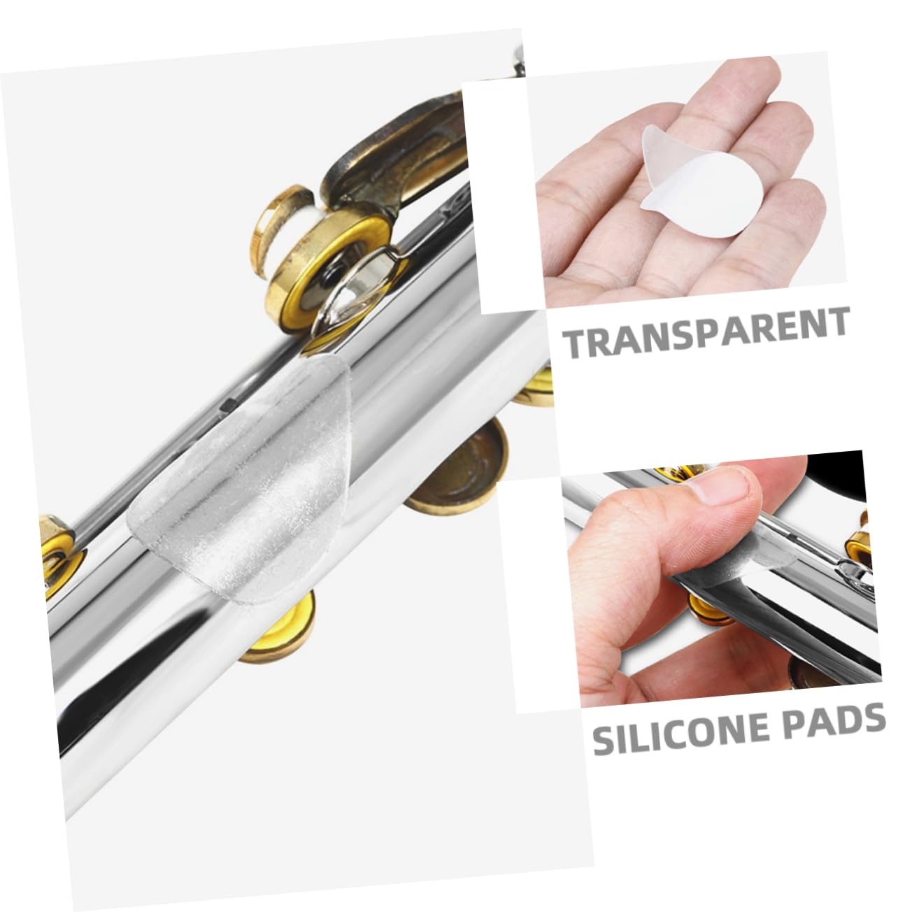Rutschfeste Silikon Flötenkissen mit Natürlichem Gefühl 20 Stück Selbstklebend und Transparent für 16/17-loch Flöten für Tägliche Übung und Auftritte