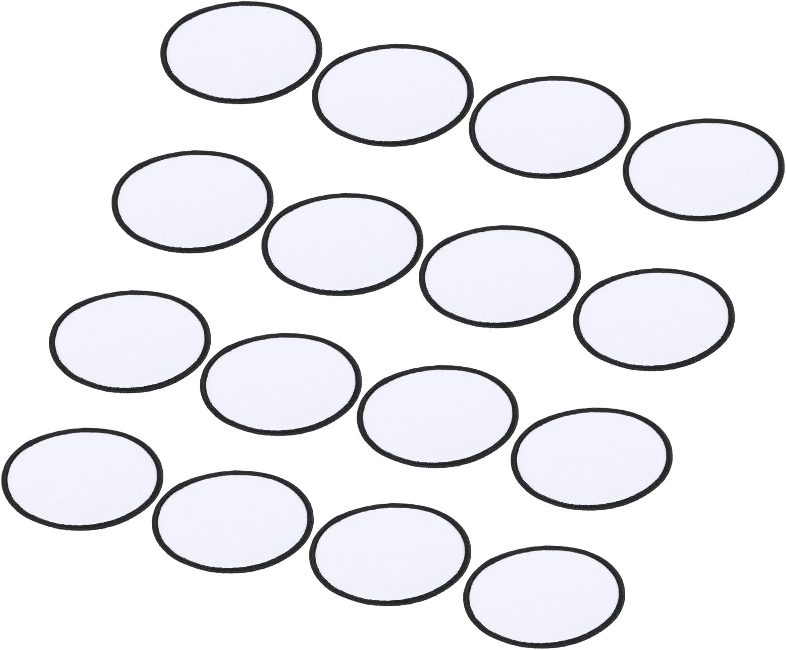 sourcing map16pcs Sublimation Patch Blank, 8cm/3.15" Fabric Iron-on Blank Heat Transfer Repair Patch for DIY Crafts Caps Clothes Shoes Bags Uniforms, White