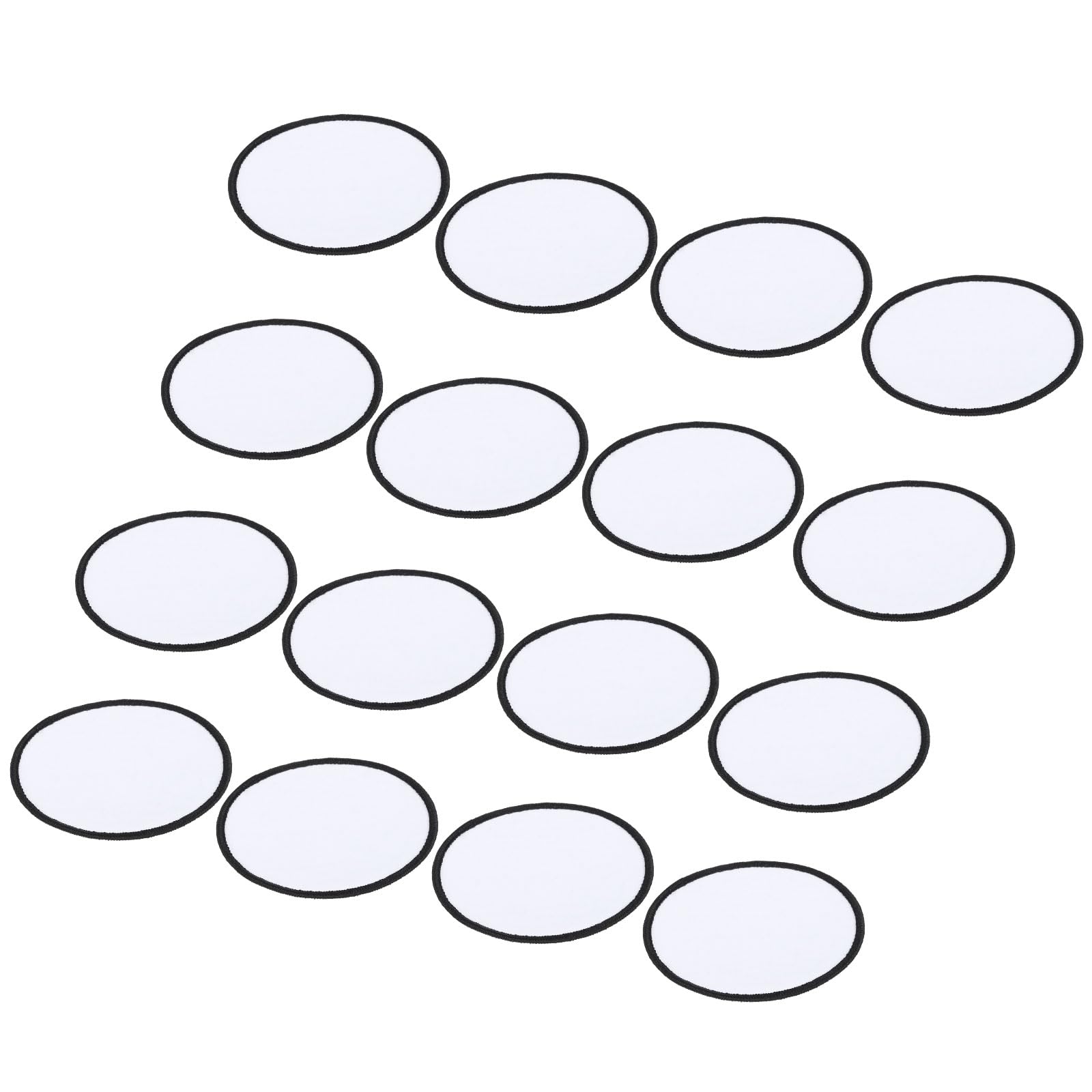 sourcing map16pcs Sublimation Patch Blank, 8cm/3.15" Fabric Iron-on Blank Heat Transfer Repair Patch for DIY Crafts Caps Clothes Shoes Bags Uniforms, White